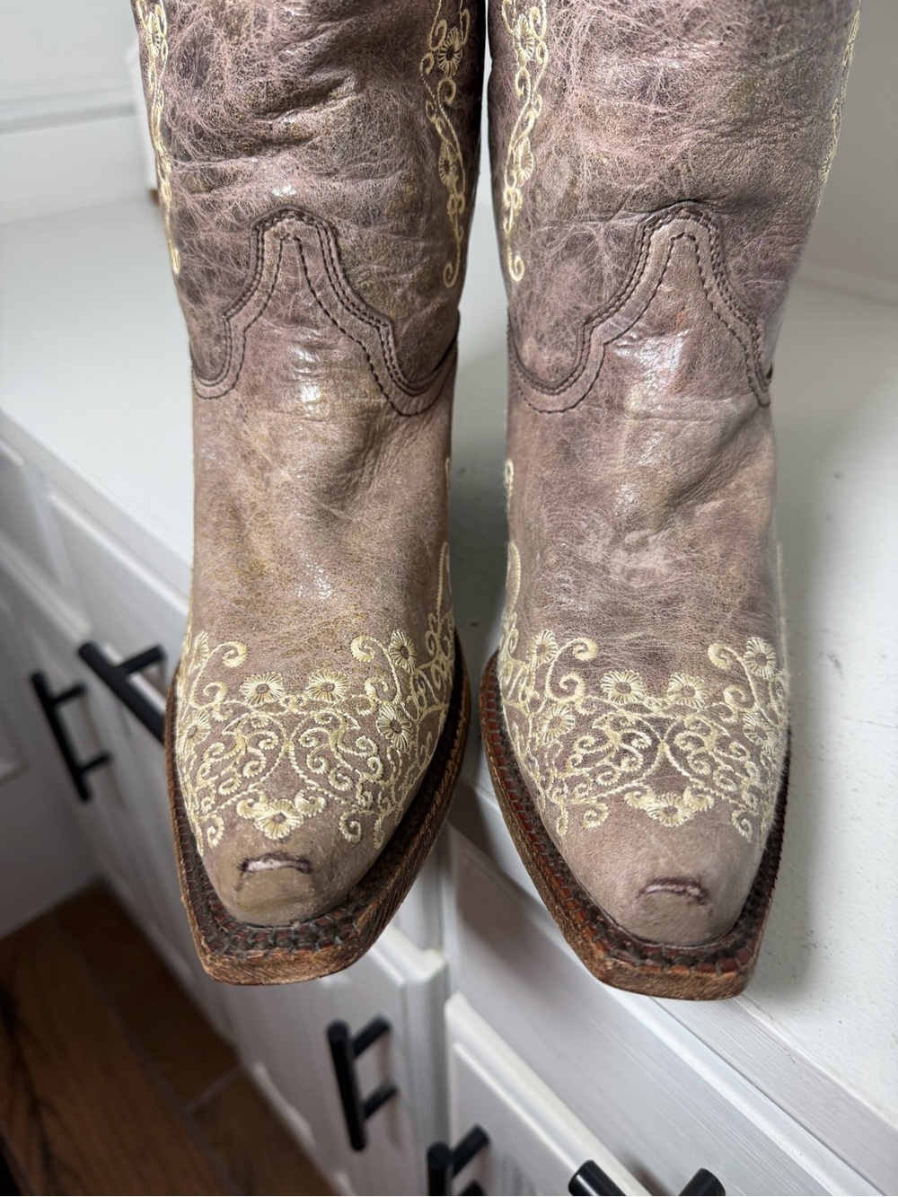 Corral Boots Women's 10 Brown Embroidered Cowboy Boots Leather Western Cowgirl - Picture 3 of 8